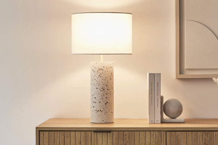 Stylish White Glass Table Lamp for Bedroom