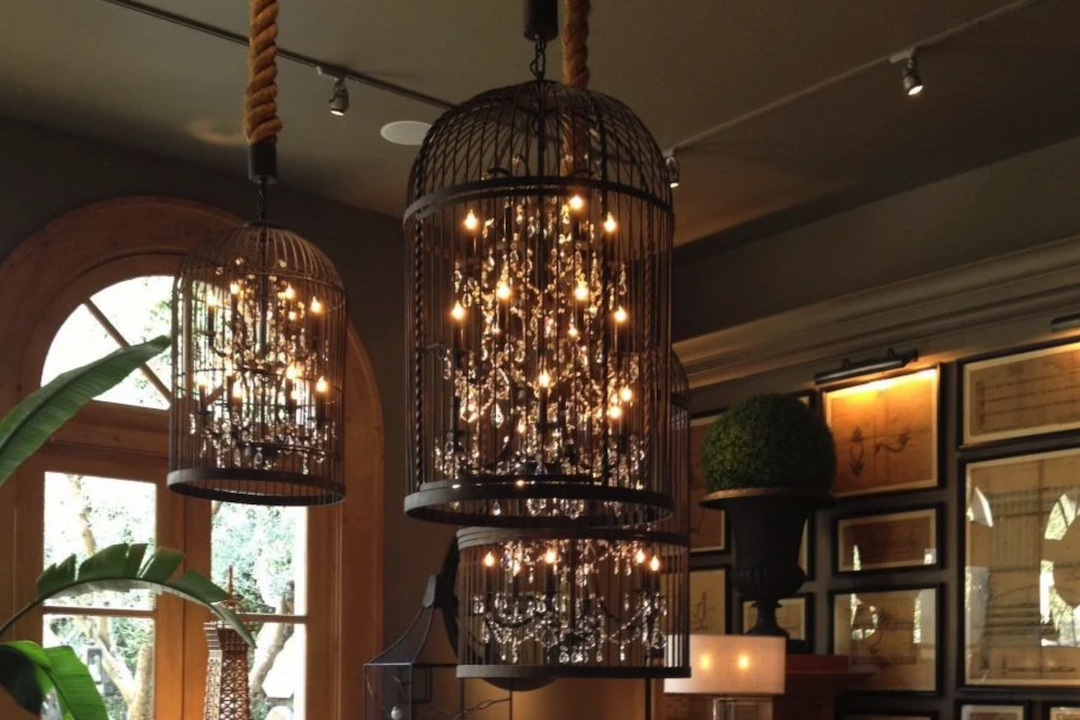 Vintage Charm: Retro Birdcage Chandelier